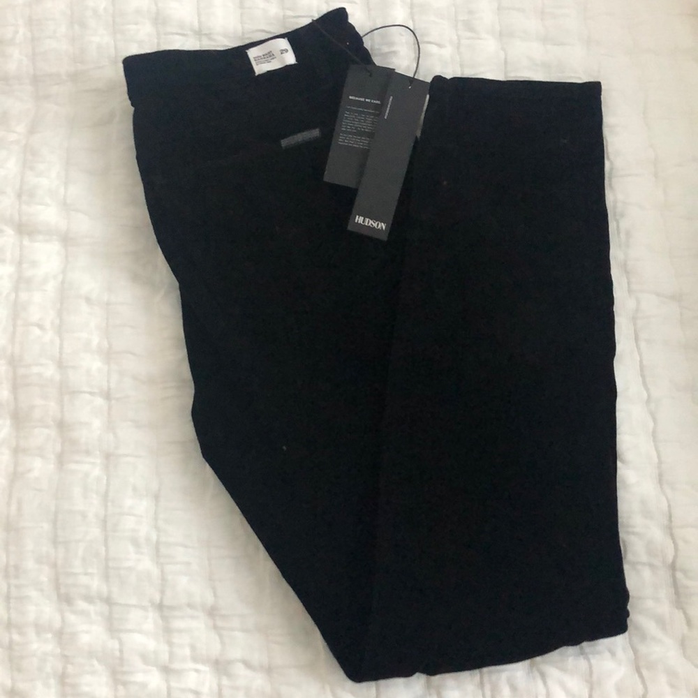 HUDSON BARBARA - black velvet skinny jeans